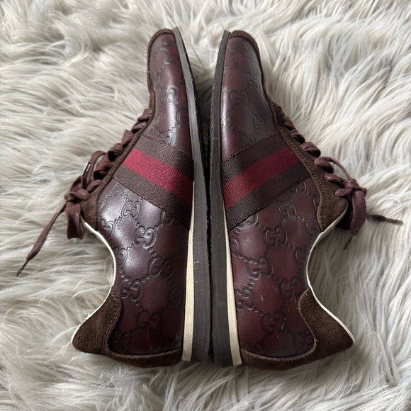 GUCCI Guccissima Leather Web Sneakers Size 7.5 - Picture 4 of 14
